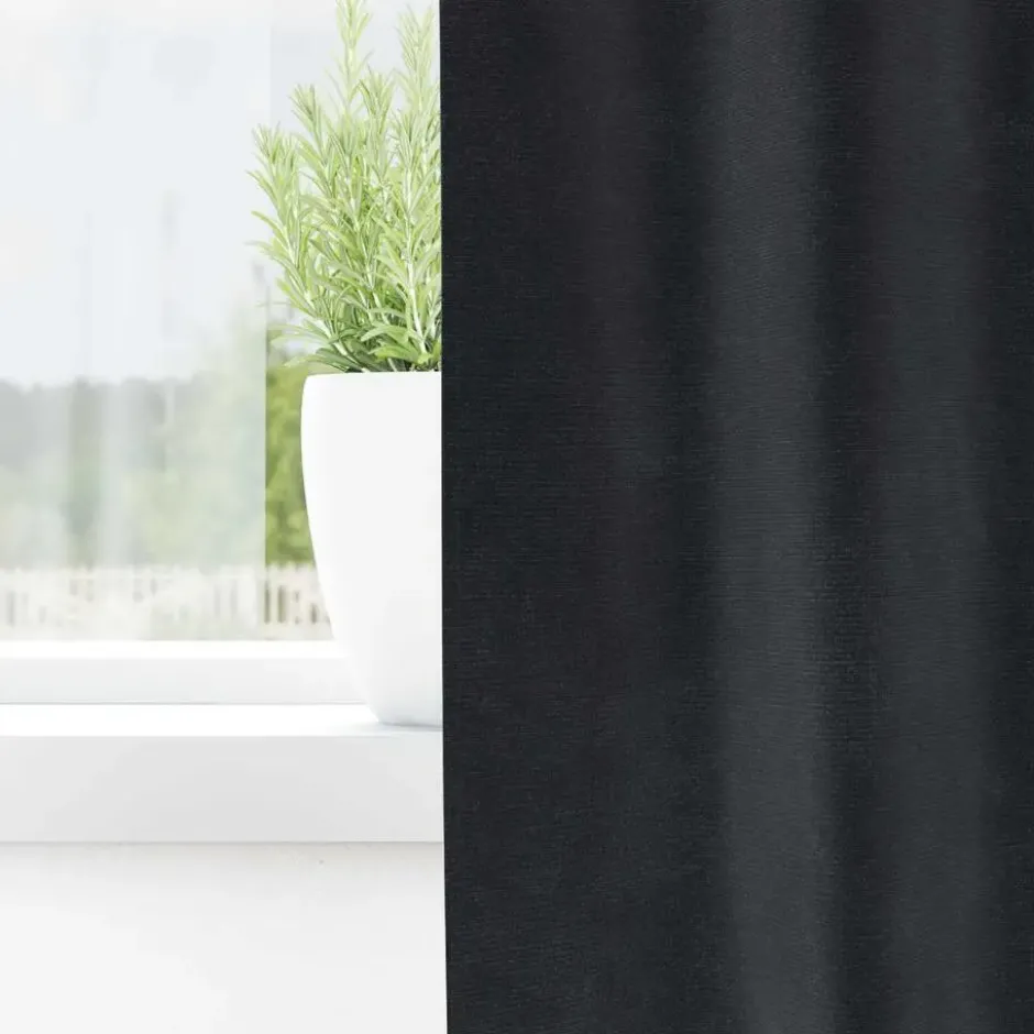 vidaXL Gordijnen - Verduisterend - Donkergrijs - 140x225 cm - Fluweel - 2 Stuks