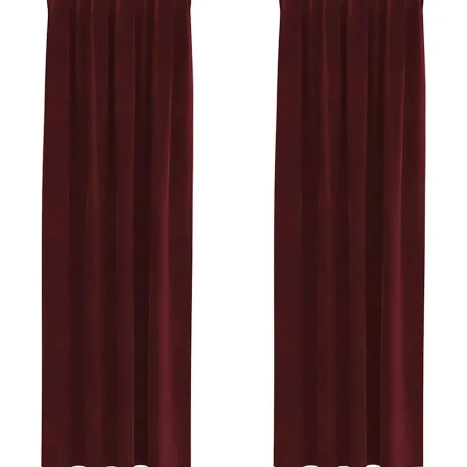 vidaXL Gordijnen - Verduisterend - Wijnrood - 140x260 cm - Fluweel - 2 Stuks