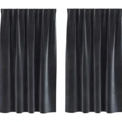 vidaXL Gordijnen - Verduisterend - Donkergrijs - 140x140 cm - Fluweel - 2 Stuks