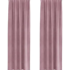 vidaXL Gordijnen - Verduisterend - Donkerroze - 140x260 cm - Fluweel - 2 Stuks