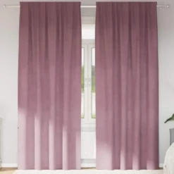 vidaXL Gordijnen - Verduisterend - Donkerroze - 140x260 cm - Fluweel - 2 Stuks
