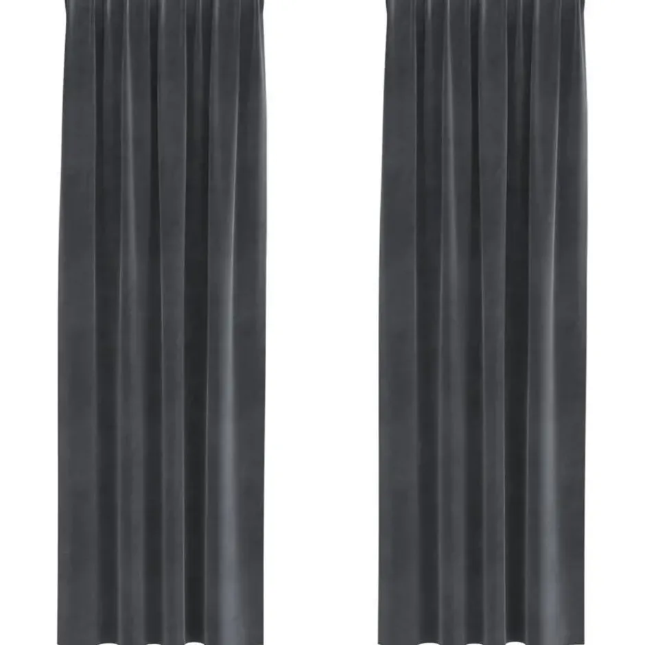 vidaXL Gordijnen - Verduisterend - Lichtgrijs - 140x245 cm - Fluweel - 2 Stuks