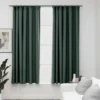 vidaXL - Gordijnen verduisterend - Groen - Stof - 140 x 175 cm - 2 stuks