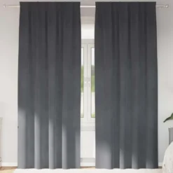 vidaXL Gordijnen - Verduisterend - Lichtgrijs - 140x260 cm - Fluweel - 2 Stuks