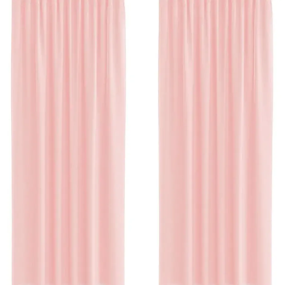vidaXL - Gordijnen voile met roedezakken 2 st roze vitrage pure gordijn