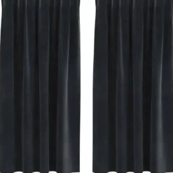 vidaXL Gordijne - Verduisterend - Zwart - 140x175 cm - Fluweel - 2 Stuks