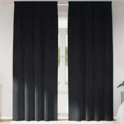vidaXL Gordijne - Verduisterend - Zwart - 140x225 cm - Fluweel - 2 Stuks