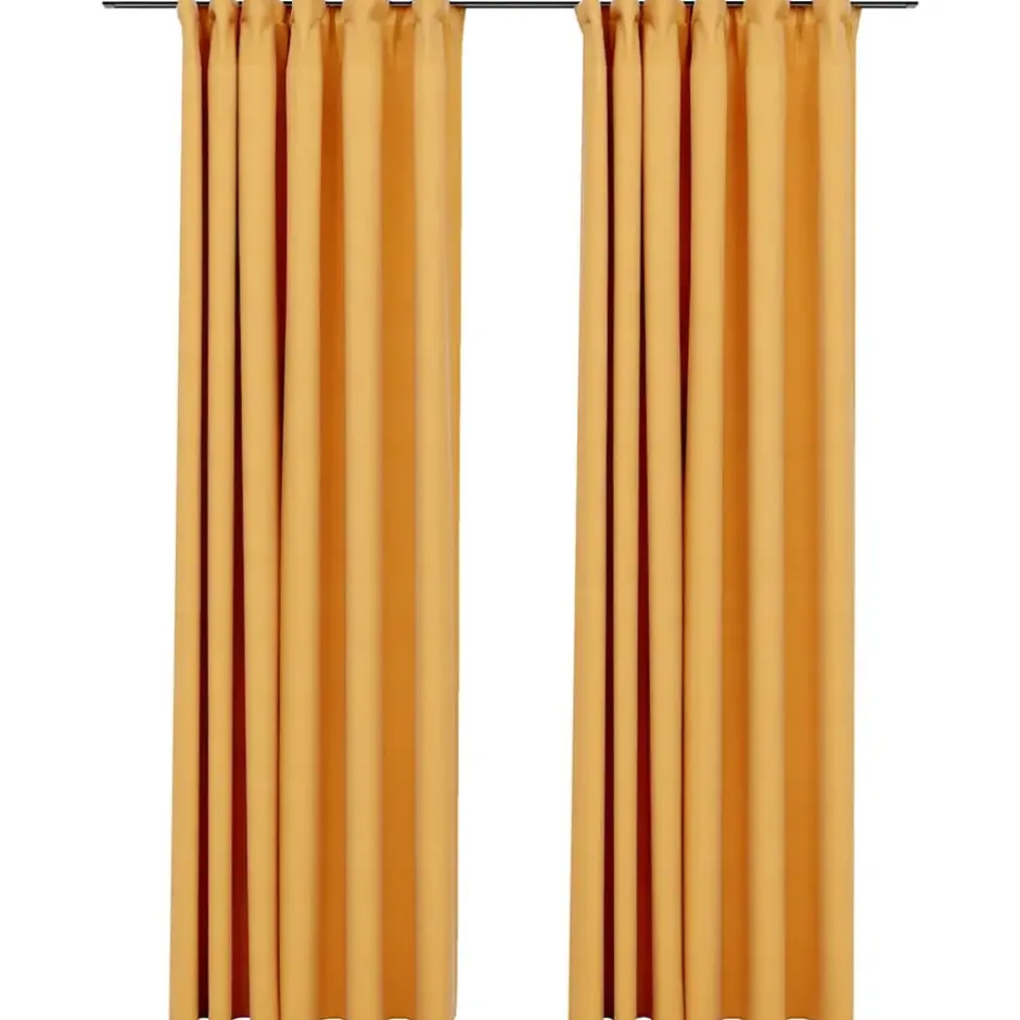 vidaXL - Gordijn - Geel - Stof - 140 x 245 cm - 2 stuks
