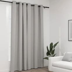 vidaXL - Gordijn - Grijs - Stof - 290 x 245 cm