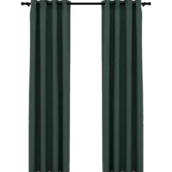 vidaXL - Gordijn - Groen - Stof - 140 x 225 cm - 2 stuks
