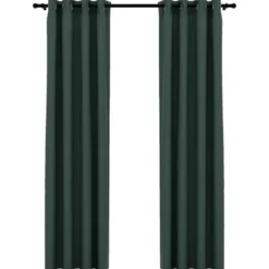 vidaXL - Gordijn - Groen - Stof - 140 x 245 cm - 2 stuks
