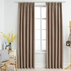 vidaXL - Gordijn - Taupe - Stof - 140 x 175 cm - 2 stuks