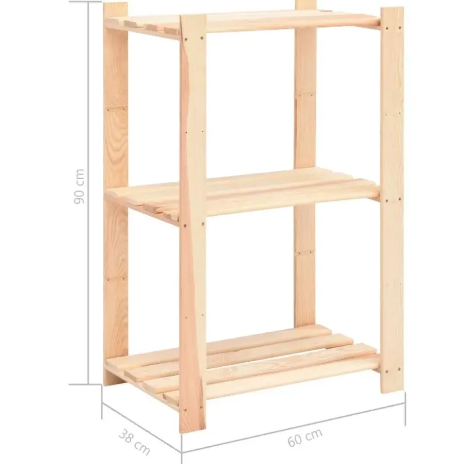 vidaXL - Grenenhouten Opbergrek 3-Laags 150 kg Opbergkast - 10 Stuks