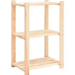 vidaXL - Grenenhouten Opbergrek 3-Laags 150 kg Opbergkast - 10 Stuks