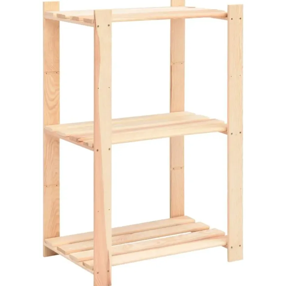 vidaXL - Grenenhouten Opbergrek 3-Laags 150 kg Opbergkast - 10 Stuks