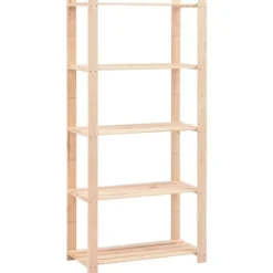 vidaXL - Grenenhouten Opbergrek 5-Laags 250 kg Opbergkast - 3 Stuks