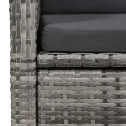 vidaXL - Grijs Tuinset - 4 verstelbaar stoelen en 150x90 cm tafel - Poly rattan