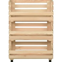 vidaXL - Groentetrolley - Bruin - Grenenhout - 57 x 30 x 80 cm