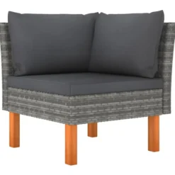 vidaXL - Hoekbanken - Grijs - Poly rattan - 2 stuks