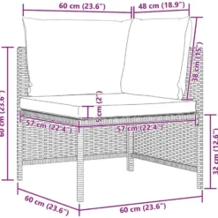 vidaXL - Hoekbank sectioneel - Grijs - Poly rattan - Met kussens