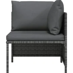 vidaXL - Hoekbank sectioneel - Grijs - Poly rattan - Met kussens