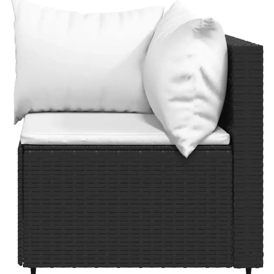 vidaXL - Hoekbank - Zwart - Poly rattan