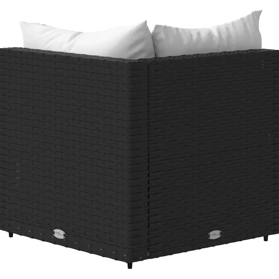 vidaXL - Hoekbank - Zwart - Poly rattan