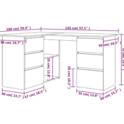 vidaXL - Hoekbureau - Bruin - Bewerkt hout