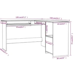 vidaXL - Hoekbureau - Wit - Bewerkt hout