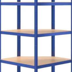 vidaXL - Hoekrek 5-laags - 75x75x180 cm - staal en bewerkt hout - blauw