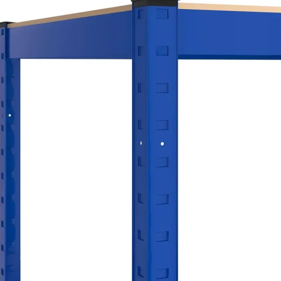 vidaXL - Hoekrek 5-laags - 75x75x180 cm - staal en bewerkt hout - blauw