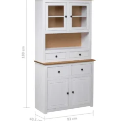 vidaXL - Hoge Kast - Wit - Grenenhout