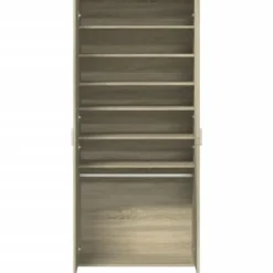 vidaXL - Hoge Schoenenkast met 7 lagen en 2 deuren - Sonoma eiken - 80x39x178 cm