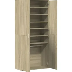 vidaXL - Hoge Schoenenkast met 7 lagen en 2 deuren - Sonoma eiken - 80x39x178 cm