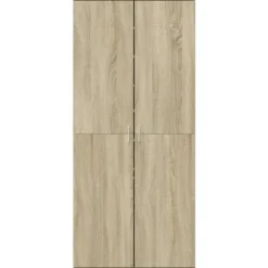 vidaXL - Hoge Schoenenkast met 7 lagen en 2 deuren - Sonoma eiken - 80x39x178 cm