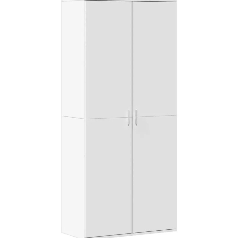 vidaXL - Hoge Schoenenkast met 7 planken en 2 deuren - Wit - 80x39x178 cm