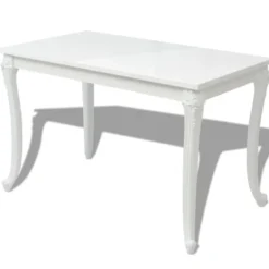 vidaXL - Hoogglans Eetkamertafel - Wit - MDF - 116 x 66 x 76 cm