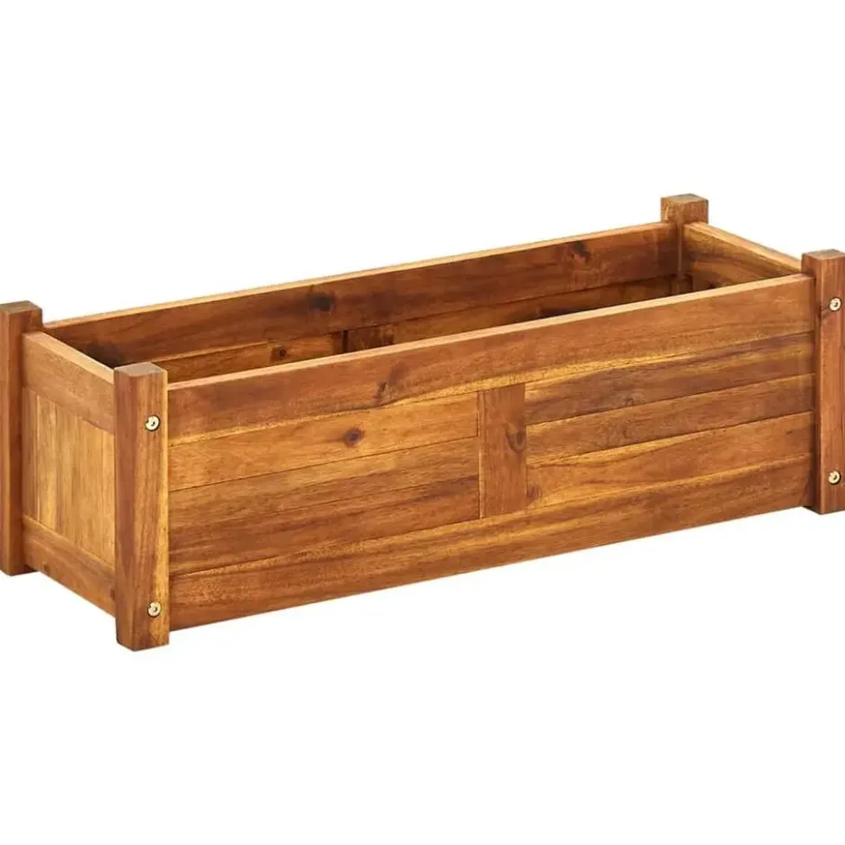 vidaXL - Houten Plantenbak - Bruin - Hout - 76 x 27.6 x 25 cm