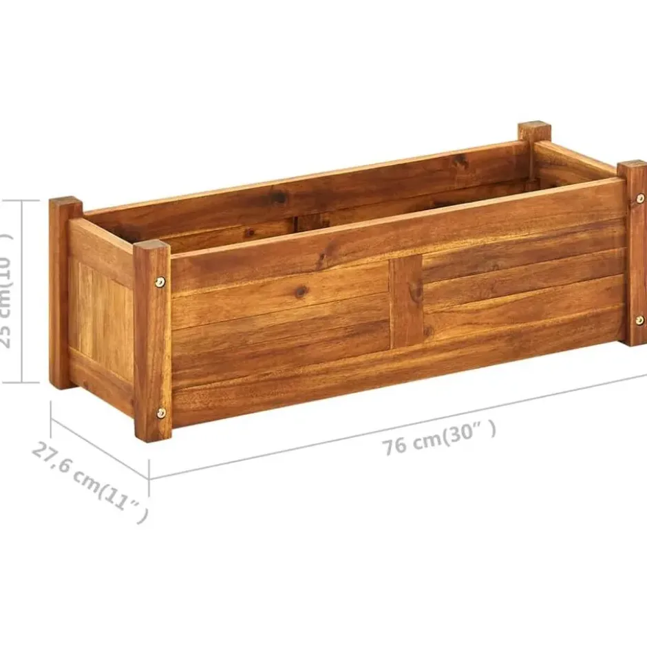 vidaXL - Houten Plantenbak - Bruin - Hout - 76 x 27.6 x 25 cm