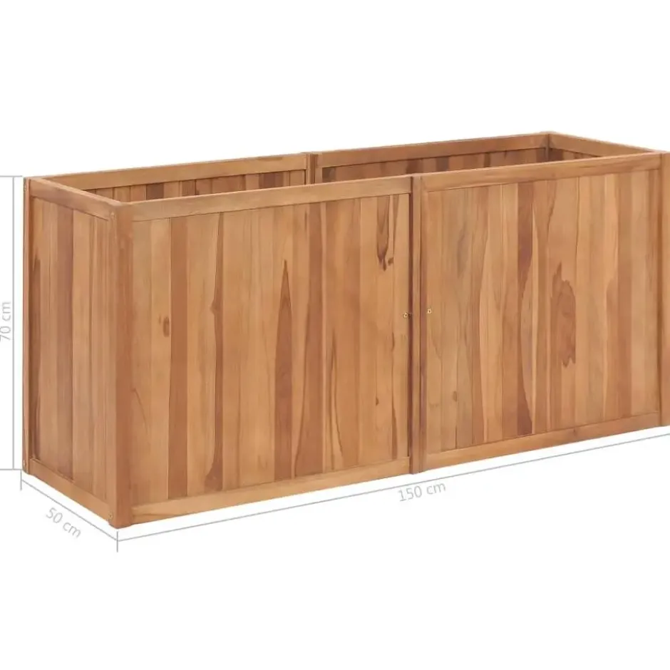 vidaXL - Houten Plantenbak - Bruin - Teakhout - 150 x 50 x 70 cm