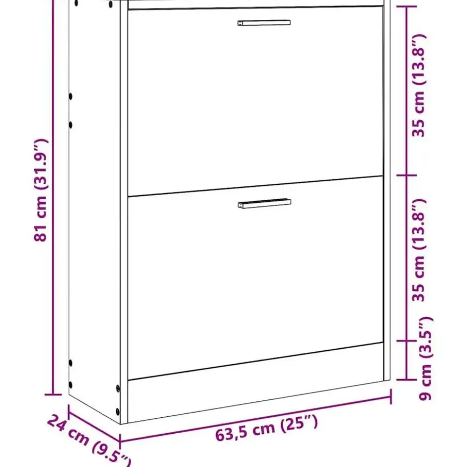 vidaXL - Houten Schoenenkast - Wit - Hout