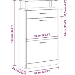 vidaXL - Houten Schoenenkast - Wit - Hout