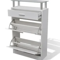 vidaXL - Houten Schoenenkast - Wit - Hout