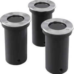 vidaXL - Inbouw Tuinlamp - Zilver - Aluminium - 3 stuks