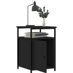 vidaXL - Industrieel Nachtkastjes met deur - Zwart - 40x42x60 cm - Set van 2