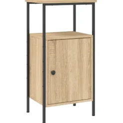 vidaXL - Industrieel Nachtkastjes met deur - Sonoma eiken - 41x31x80 cm - 2 st