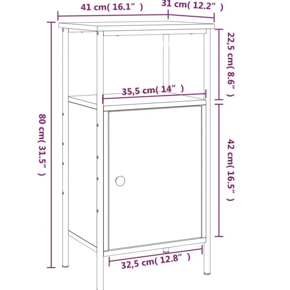 vidaXL - Industrieel Nachtkastjes met deur - Sonoma eiken - 41x31x80 cm - 2 st