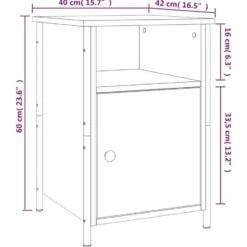 vidaXL - Industrieel Nachtkastjes - Grijs sonoma eiken - 40x42x60 cm - 2 st