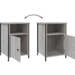 vidaXL - Industrieel Nachtkastjes - Grijs sonoma eiken - 40x42x60 cm - 2 st