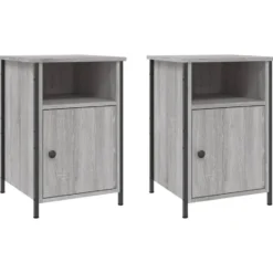 vidaXL - Industrieel Nachtkastjes - Grijs sonoma eiken - 40x42x60 cm - 2 st